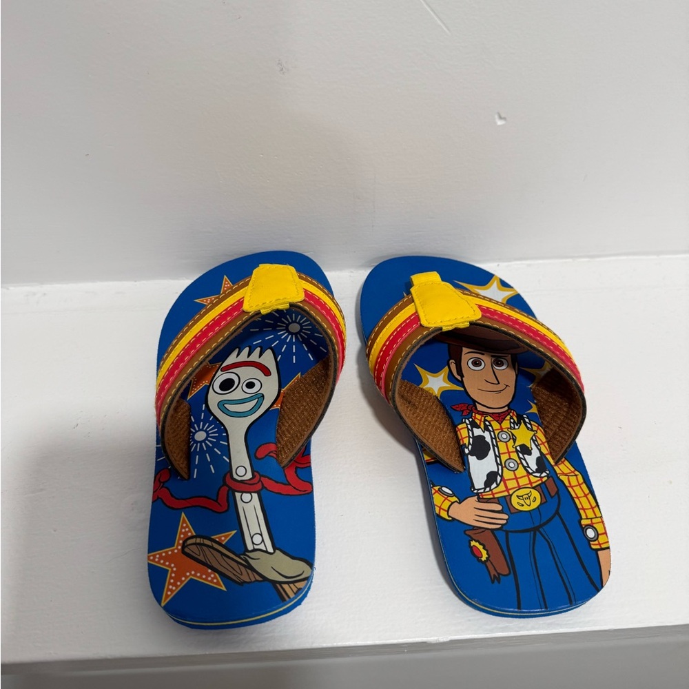 Kids Blue and Red Toy Story Flip Flops